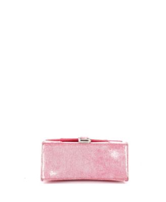 Small Hourglass Top Handle Bag Denim Printed Leather