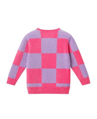 Toddler/Child Girls Pink Checkered Sweater