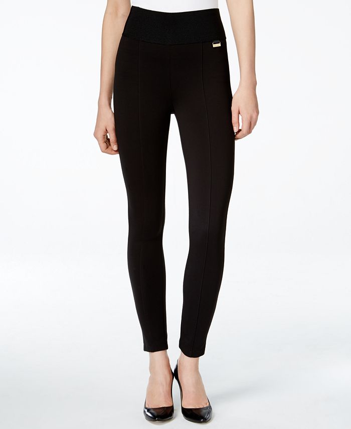 Calvin Klein Pull-On Wide Waistband Knit Pants - Macy's
