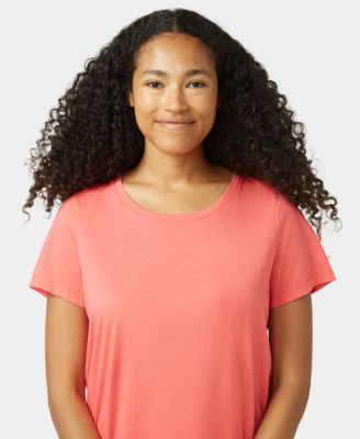 Women's Solid Short-Sleeve Scoop-Neck Sleepwear Top