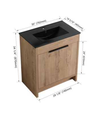 30 Inch Freestanding Vanity with Basin and Soft-Close Cabinet Doors