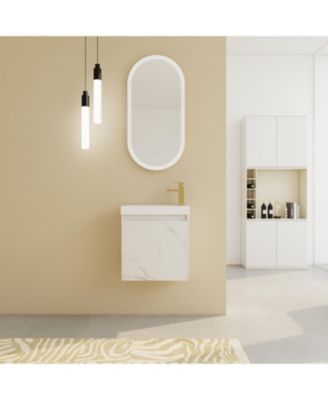 20 Inch Floating Vanity with Resin Sink and Soft-Close Cabinet Door