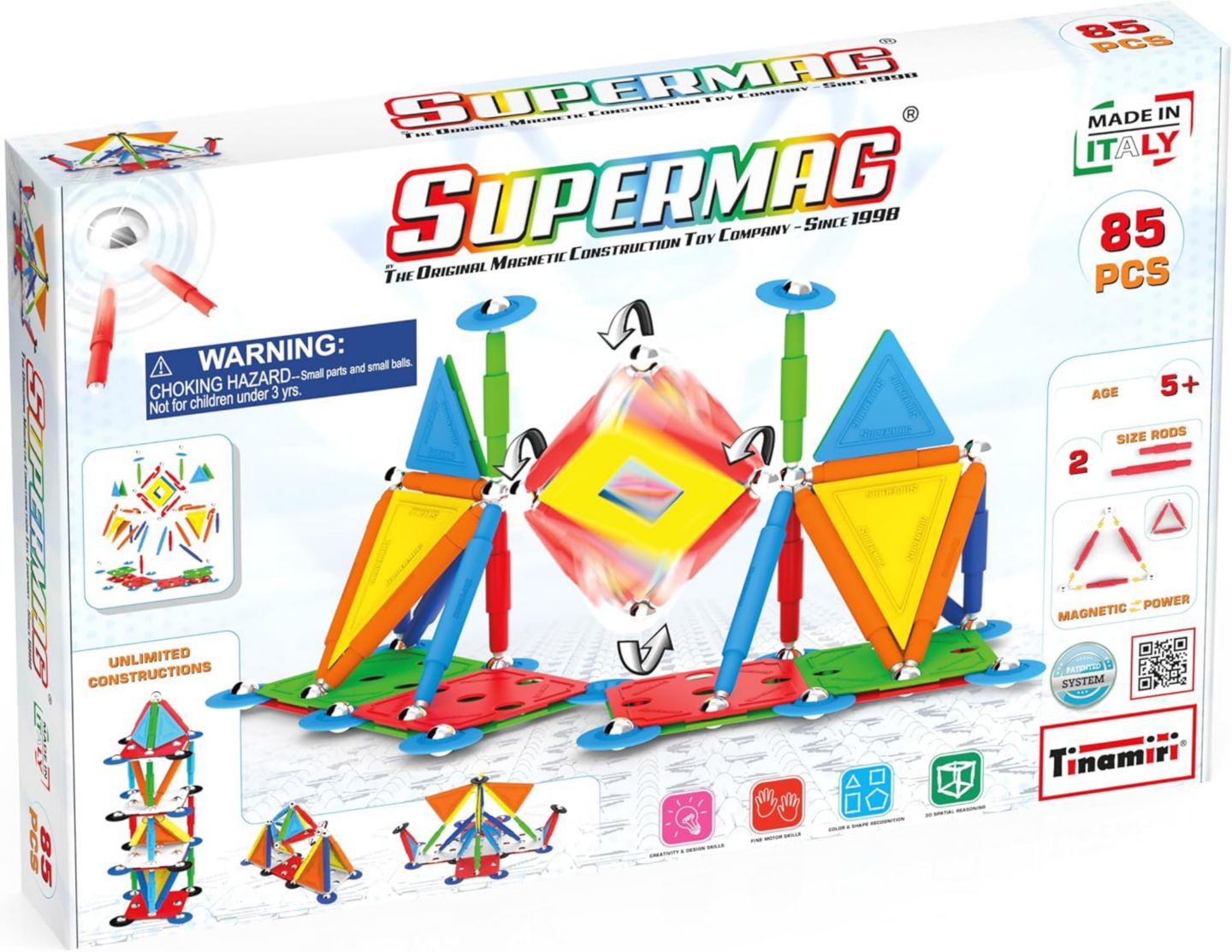 Детский конструктор Tinamiri SuperMag Multicolor 85 — фото 1
