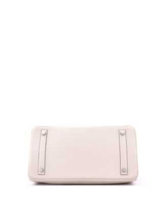 Pre-Owned Hermes Birkin 30 Handbag Light Clemence with Palladium Hardware