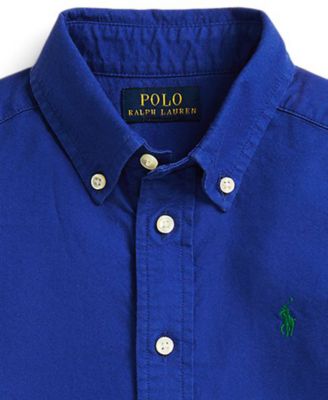 Toddler and Little Boys Garment-Dyed Cotton Oxford Shirt