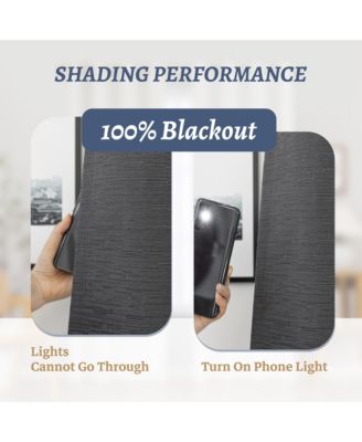 100% Blackout Cotton Blend Thermal Grommet Curtains, 2 Panels, 52"x84"