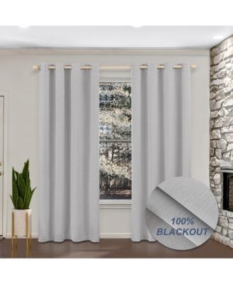 100% Blackout Cotton Blend Thermal Grommet Curtains, 2 Panels
