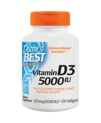 Vitamin D3  125 mcg (5 000 IU)  -  720 Softgels