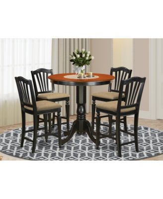 5 Pc Dining counter height set - Kitchen dinette Table and 4 high Dining Chairs