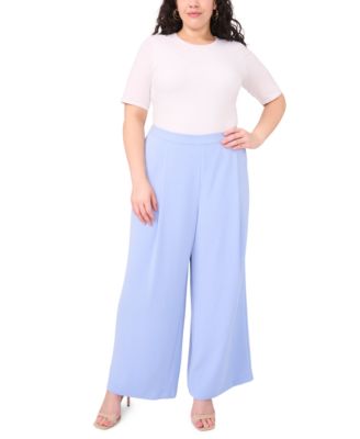Vince Camuto - Plus Size Wide-Leg Elastic-Waist Pants