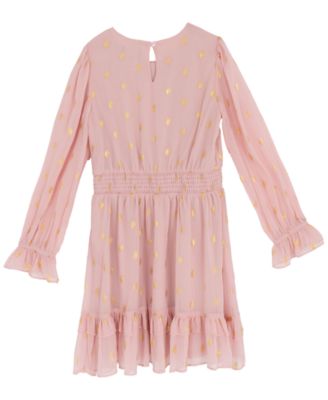 Big Girls Foil Dot Chiffon Dress