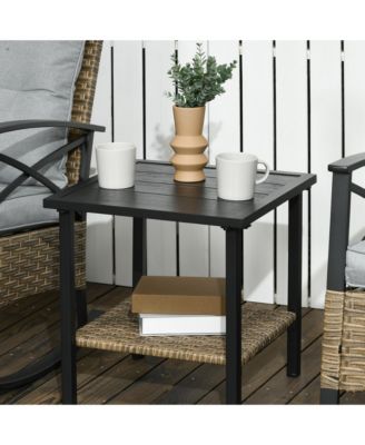 3pc Rocking Chair Set w/ Cushions, Wicker Bistro Set, Light