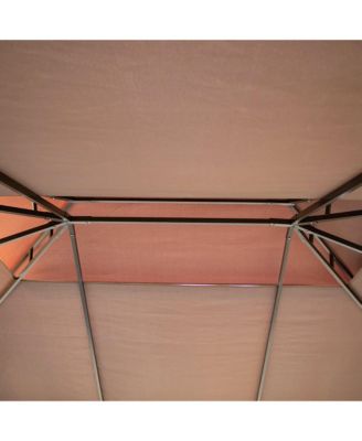 10' x 13' Gazebo, Aluminum, Mesh, 2 Tier Polyester Roof,
