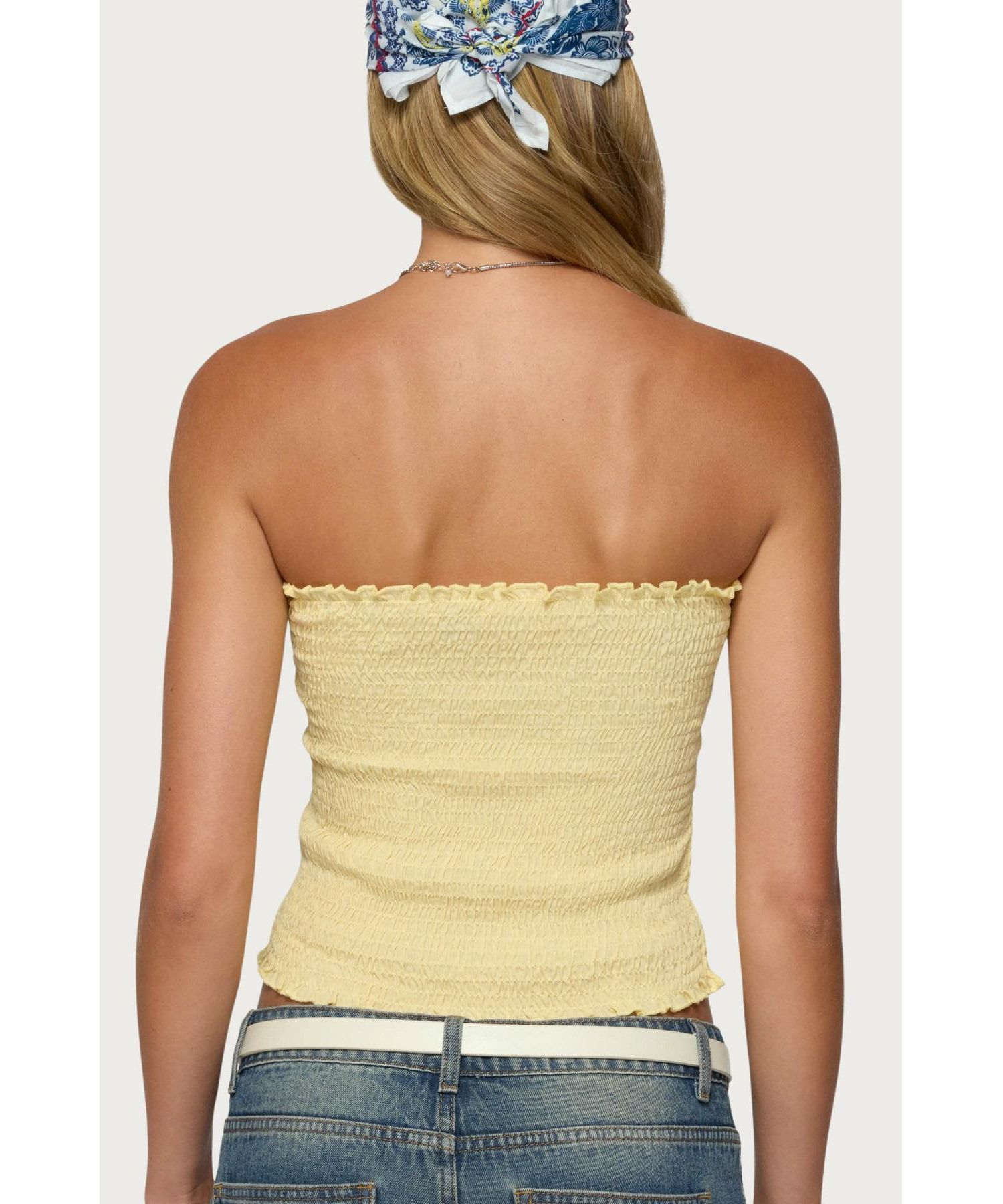 Womens Emmet Strapless Scrunch Top