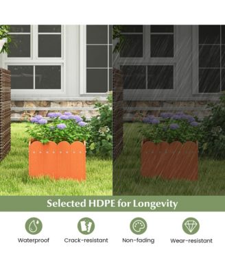 2 Pack Square Planter Box Weather-Resistant HDPE Flower Pot Garden Bed
