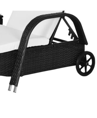 Pool Furniture, 2 Lounge Chairs & Table, Wheels, Cushioned,