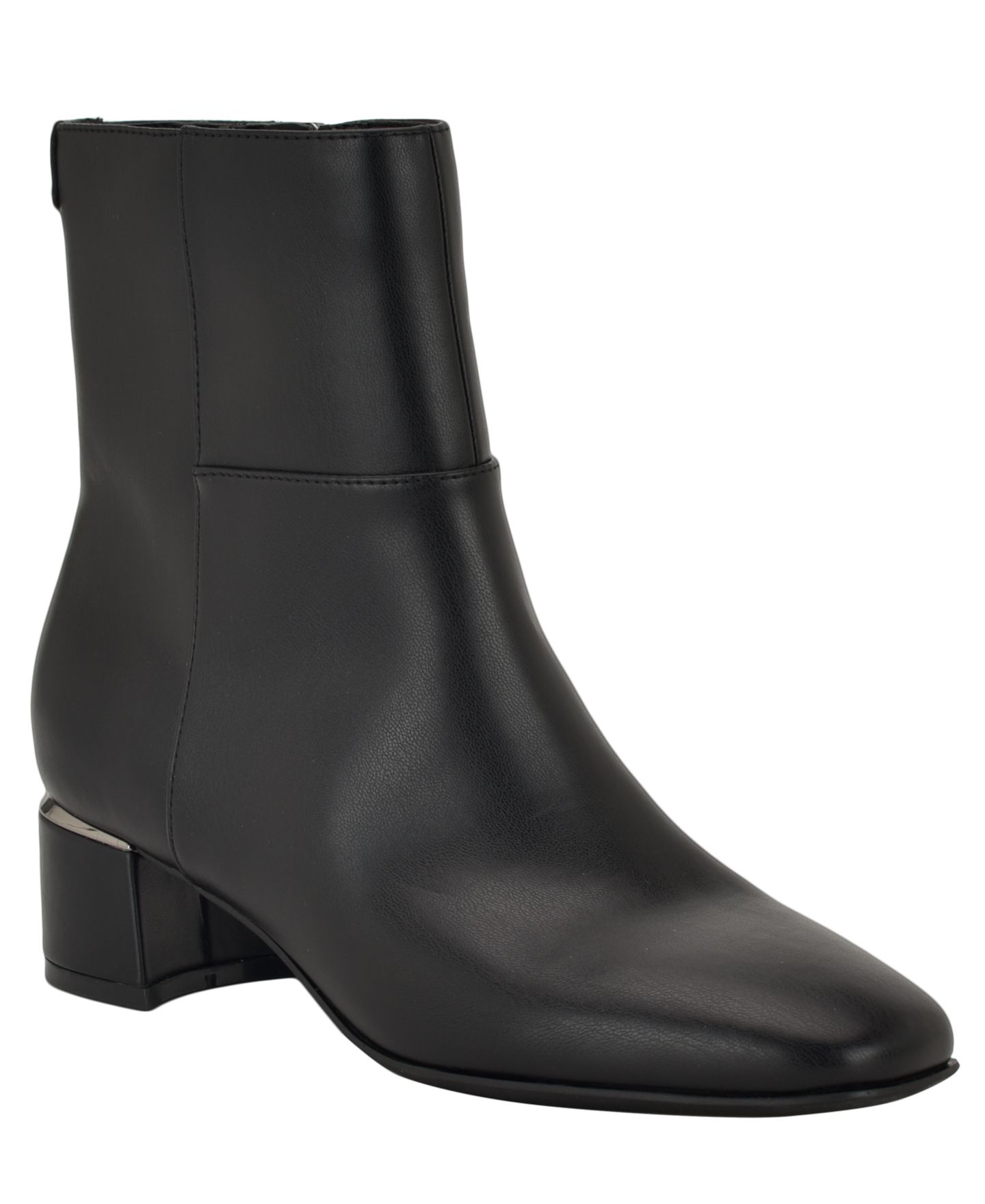 Женские ботинки Calvin Klein Parry Block Heel Ankle Booties, цвет: Чёрный гладкий — фото 1