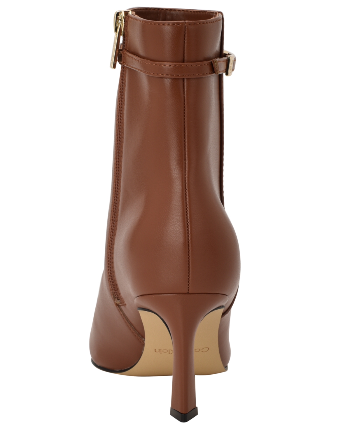 Calvin Klein Women's Alenna Buckle Strap Stiletto Booties In Brown