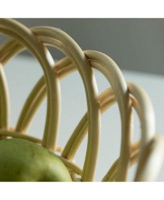 16 Inch Decorative Round Fruit Bowl Bread Basket Serving Tray, Large