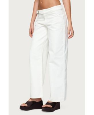 Women's Buckle Low Rise Straight Leg Pants