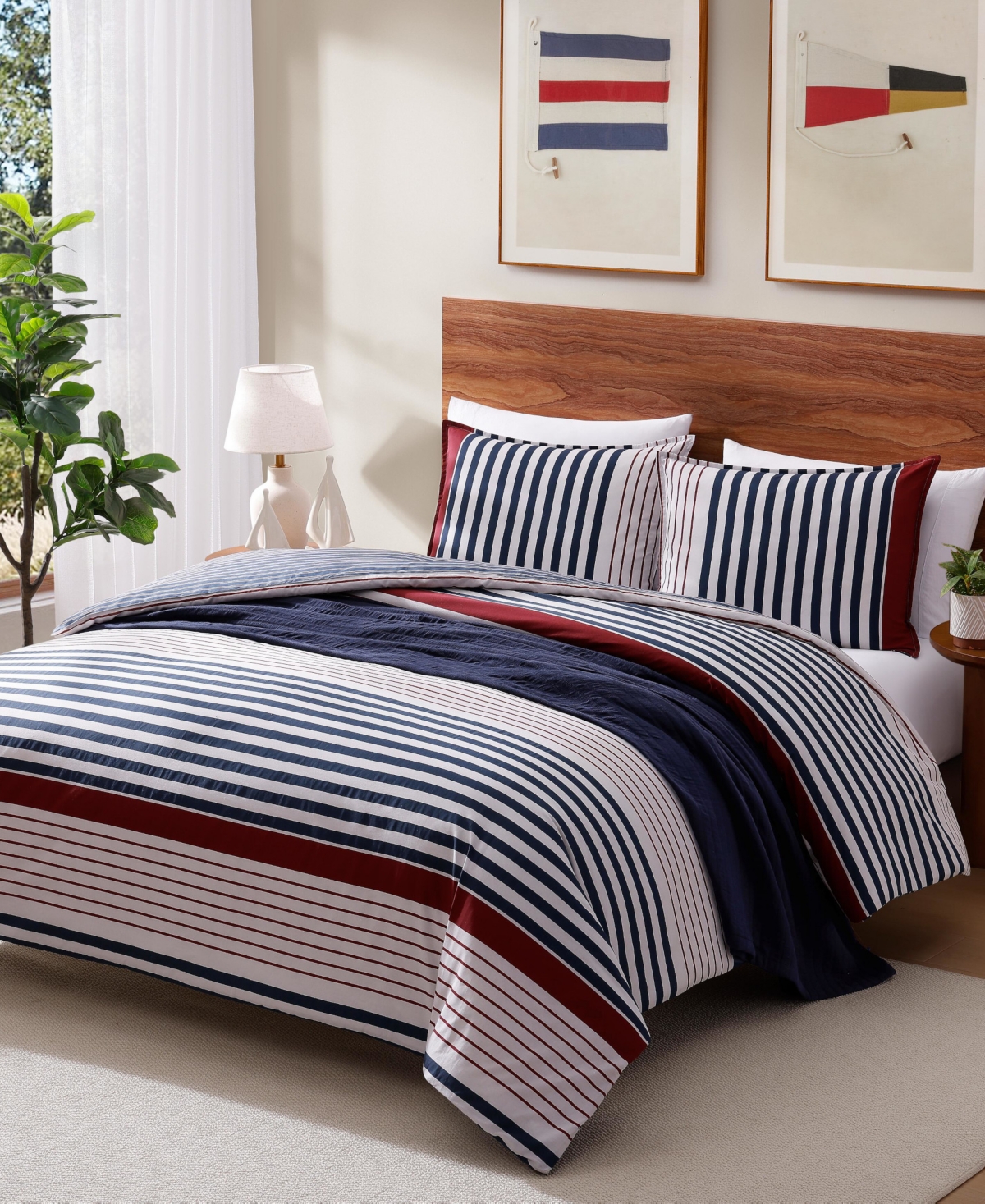 Tommy Hilfiger Brooklyn Stripe Cotton 3-Pc. Duvet Cover Set