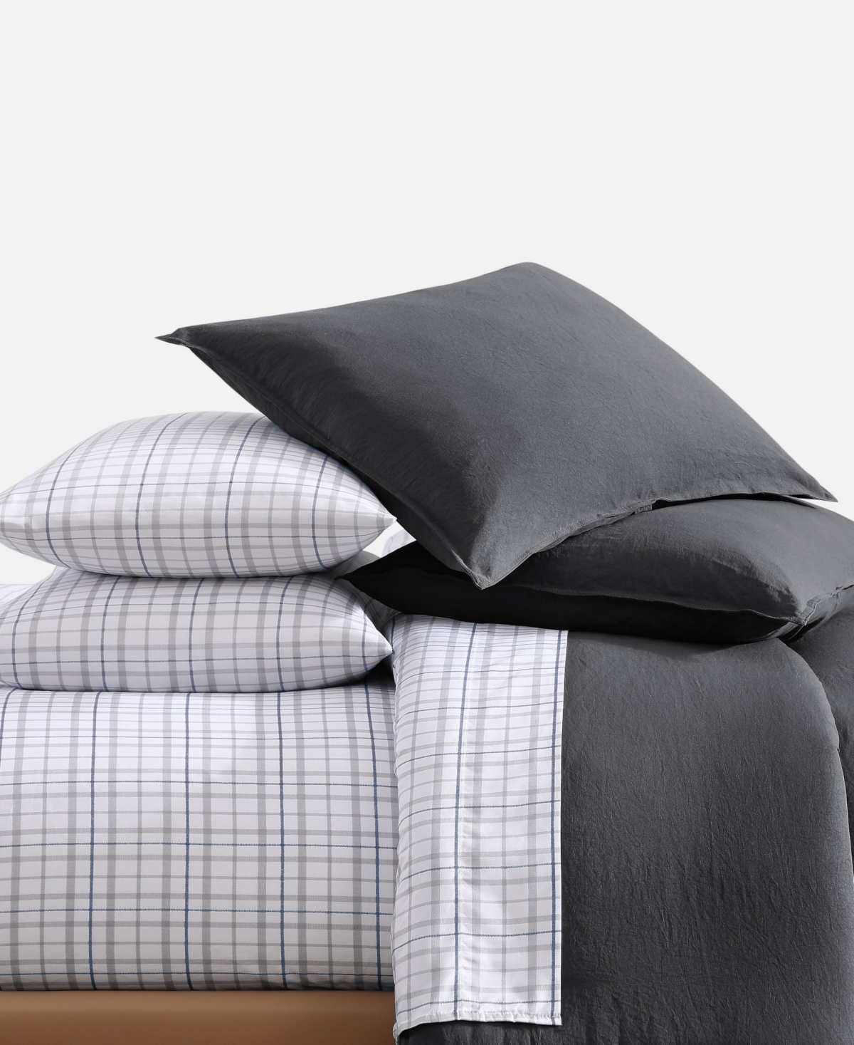 Tommy Hilfiger Solid Microfiber 7-pc. Comforter Set, Full/queen In Gray