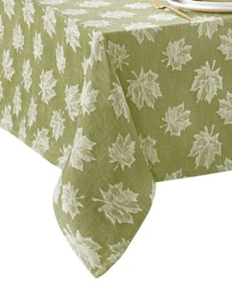 Falling Leaves Jacquard Cotton Tablecloth, 60"x 102"