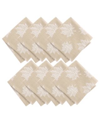 Falling Leaves Jacquard Cotton Napkins, Set of 8