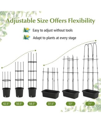 2 Pack Garden Planters w/ Trellis Adjustable Height & Self-watering System 12'' x 58.5''