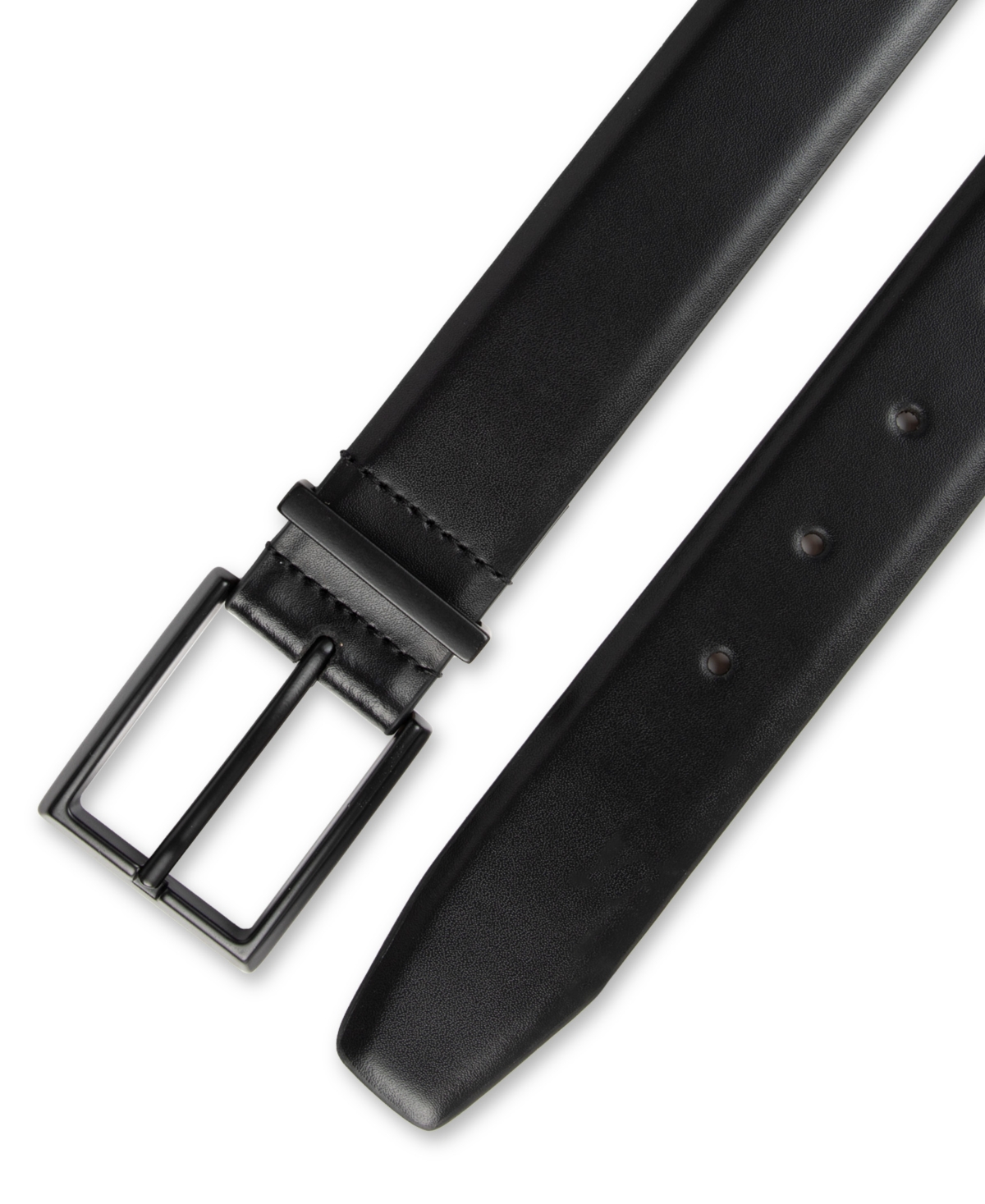 Alfani Men's Square Shaped Buckle Dress Belt, Macy's Exclusive In Black