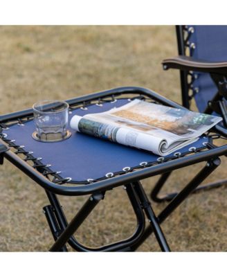 Zero Gravity Chair Set with Folding Table & Cup Holder Trays,