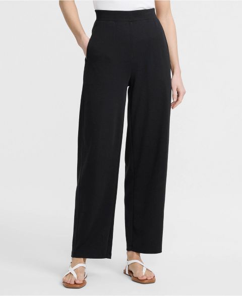 Женские брюки Lands' End Sport Knit High Rise Barrel Ankle, цвет: Чёрный