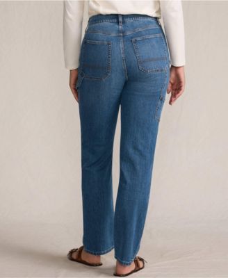 Women's Soft Denim High Rise Rail Straight Leg Utility Jeans