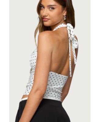 Womens Blaire Polka Dot Halter Top