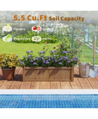 Raised Garden Bed 46'' x 24'' x 16'' Planter Box w/ 4 Drainage Holes for Patio