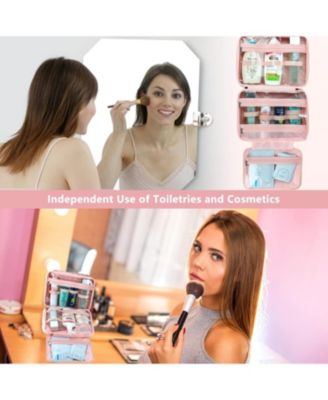 Travel Toiletry Bag,Hanging Toiletry Bags for Traveling Women, Water-resistant Makeup Cosmetic Bag Travel Organizer for Accessories, Shampoo, Full-size Container, Toiletries