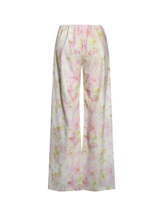 Women's Laureen Pink Floral Print Linen Straight Pants