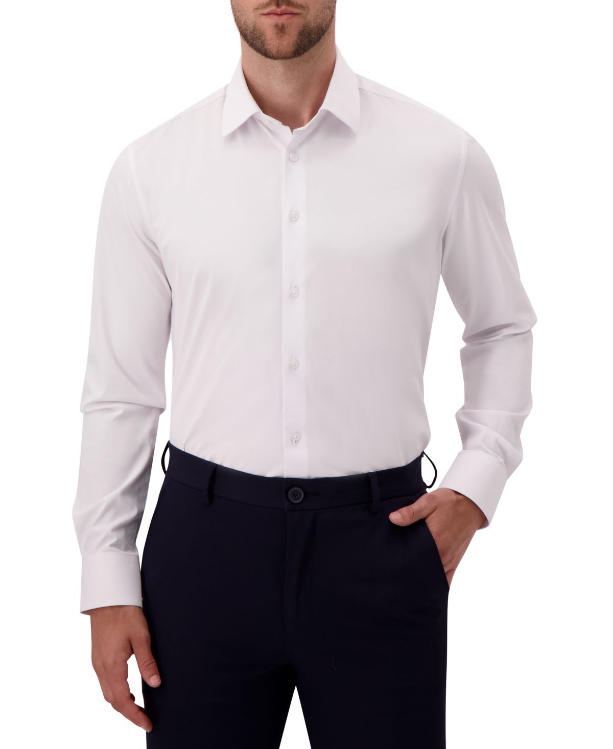 Мужская 4-полосная рубашка Geo Dress в тон с длинным рукавом