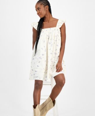 Women's Ruched Flutter Mini Dress