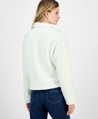 Women's Fleece Cropped Trucker Jacket