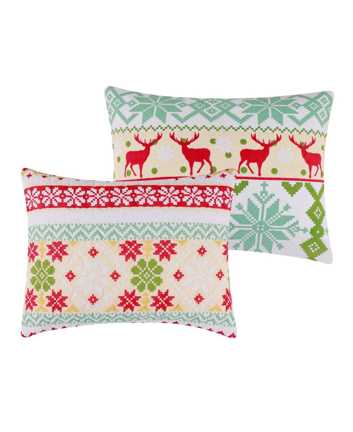 Greenland Home Fashions Fair Isle Snow 3-pc. Quilt Set, Full/queen In White