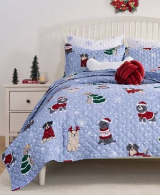 Winter Whiskers Holiday 3-Pc. Quilt Set, Full/Queen