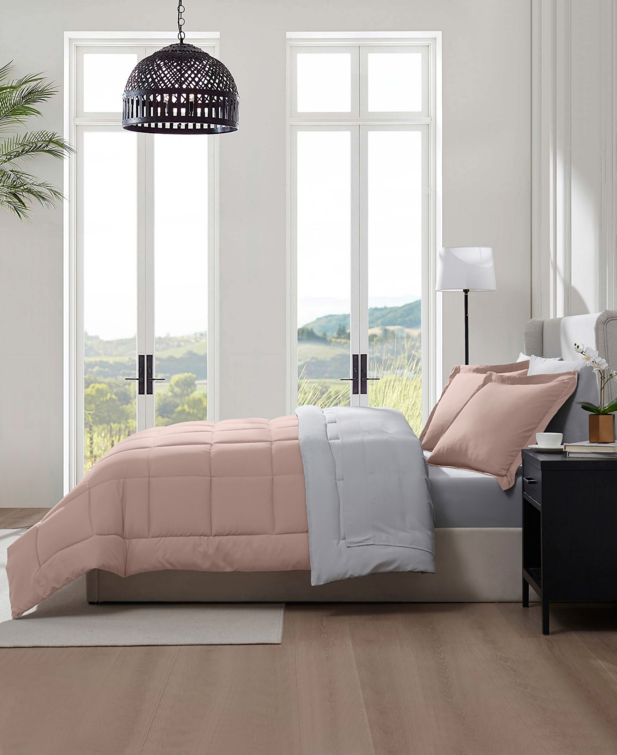 Nestl Luxury Soft Reversible 7-pc. Comforter Set, King In Brown