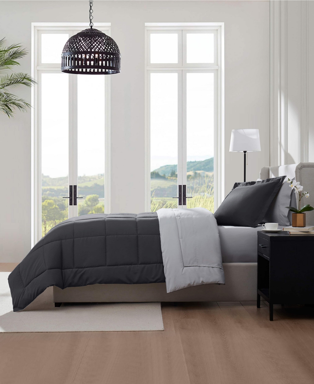 Nestl Luxury Soft Reversible 5-pc. Comforter Set, Twin Xl In Gray