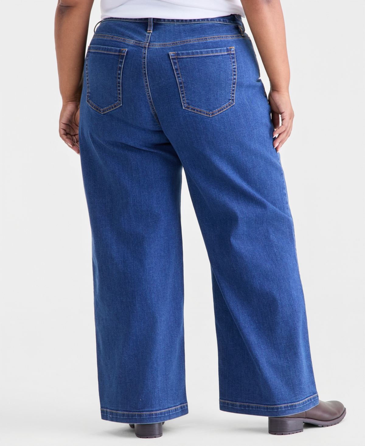 Style & Co Plus High-Rise Wide-Leg Jeans, Macy's Exclusive