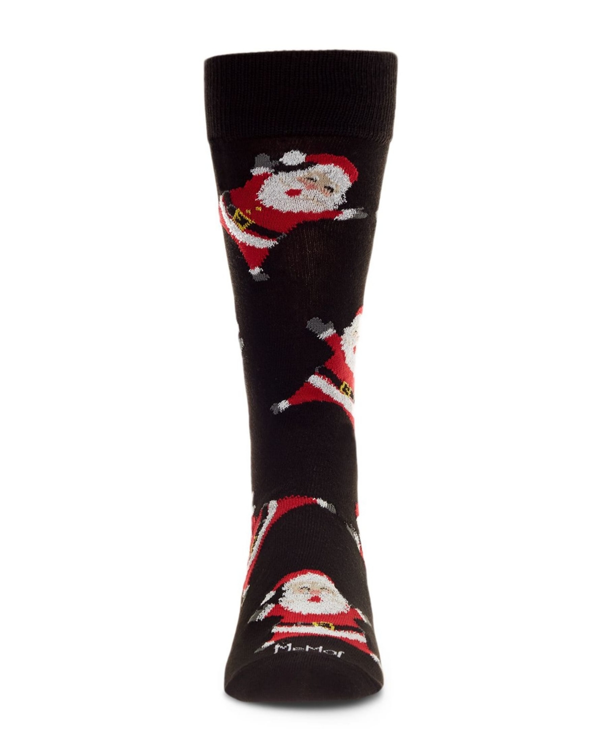 Memoi Men's All Over Santa Crew Socks In Black