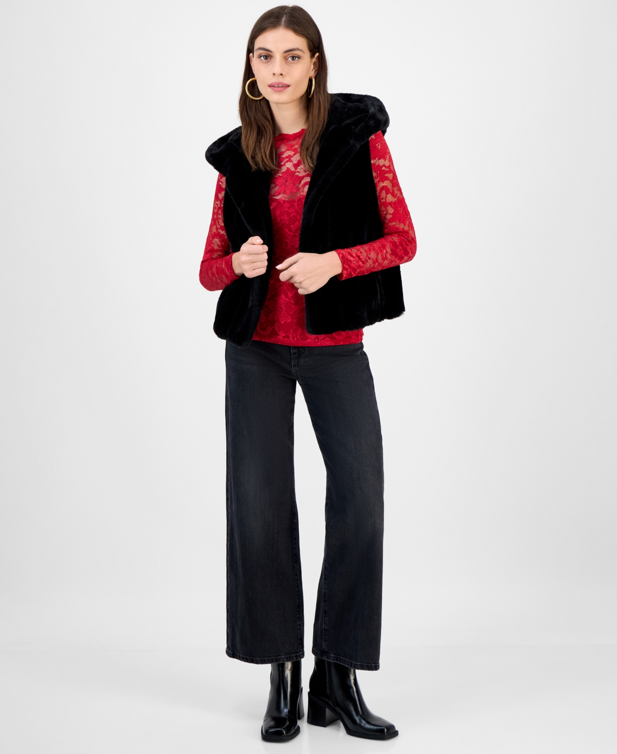 Guess Women's High-Rise Wide-Leg Ankle-Length Jeans