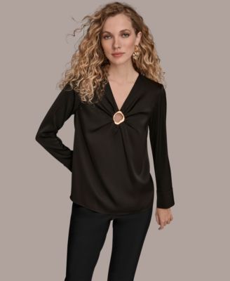 Women's V-Neck Embellished Top