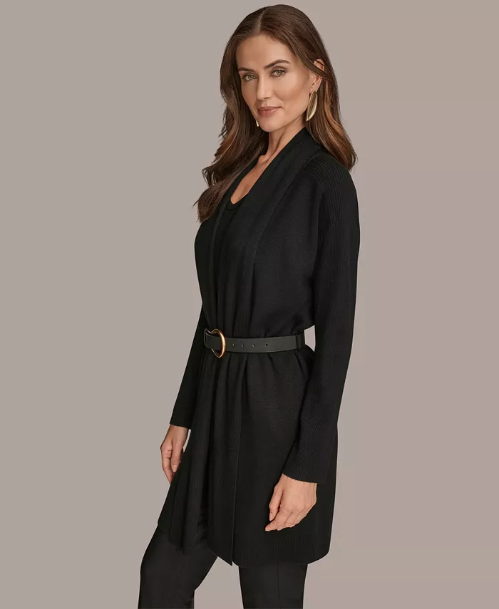 Women's Belted Open-Front Cardigan - thumbnail 7