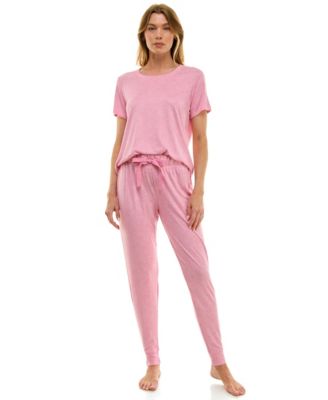 Printed Short Sleeve Top & Jogger Pajama Set